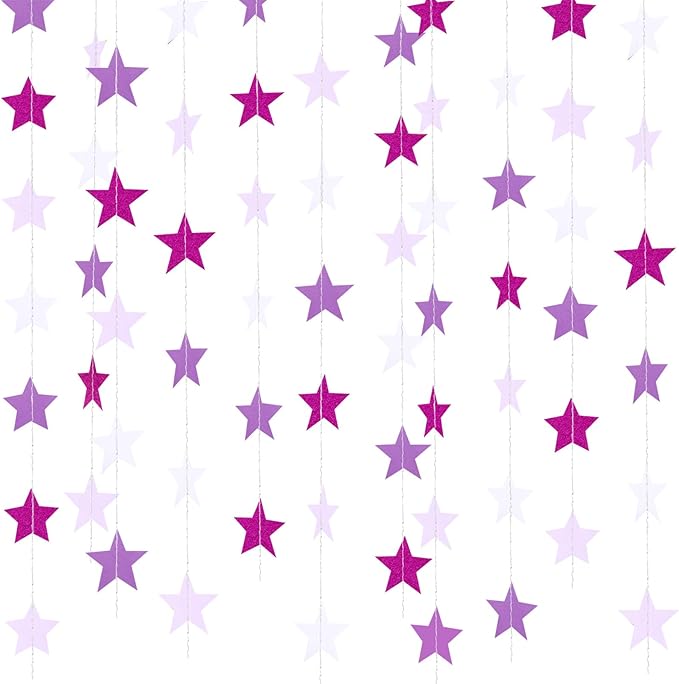 Glitter Star Garland Banner 2026 Graduation Decor 130 Feet Star