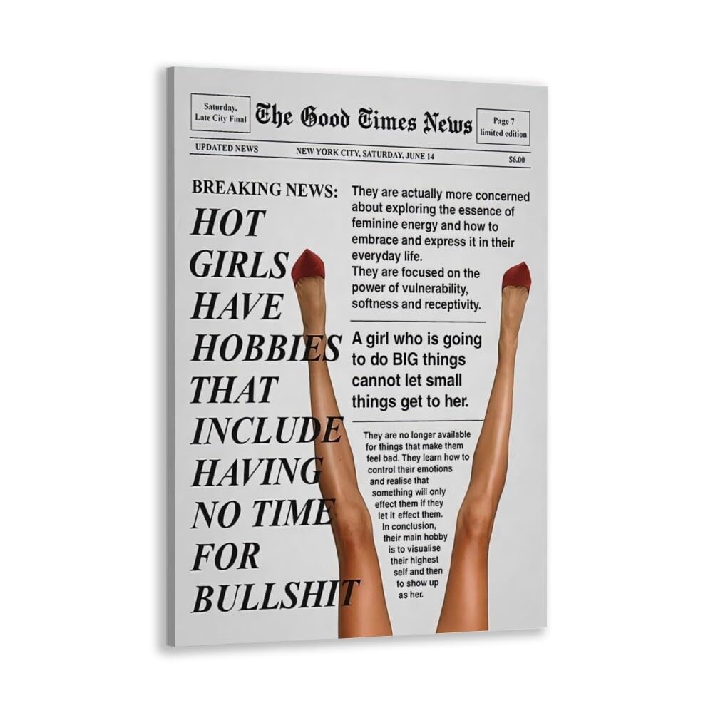 Retro Trendy Newspapers Wall art Decor Bar Cart Feminist Wall Art New