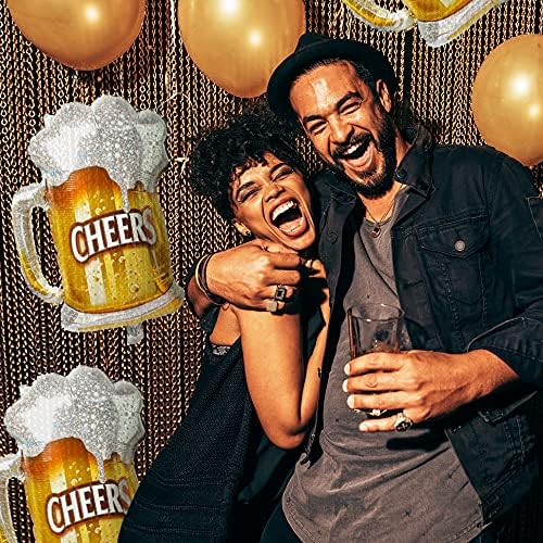 Beer Cup Balloons Set of 2, Beer Mug Cheers Foil Balloons Fit for