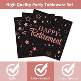 96 Pcs Retirement Party Plates Napkins Tableware Set Rose Gold Happy