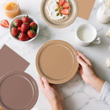 60 PCS Brown Paper Plates Boho Baby Shower Decorations Gradient