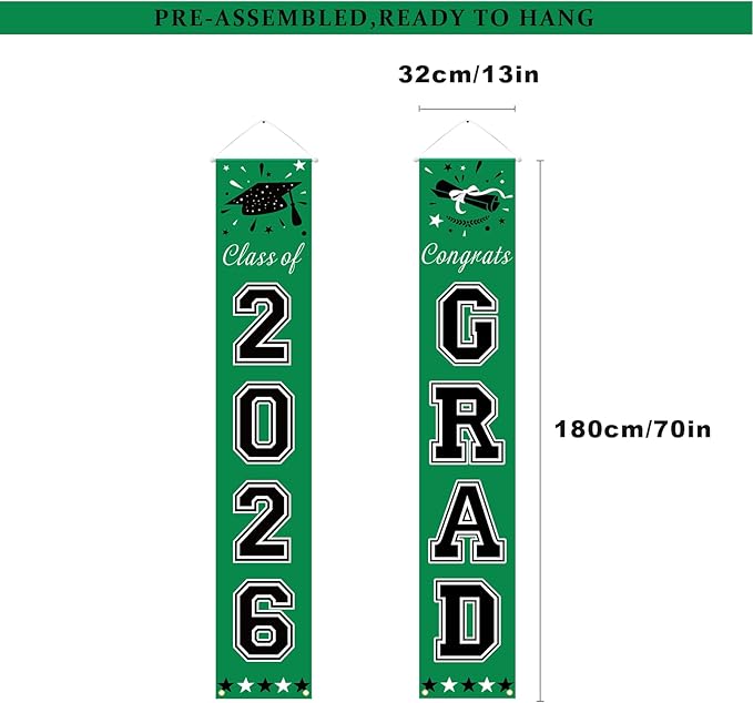 DAZONGE Green Graduation Decorations 2026 - Class of 2026 Porch