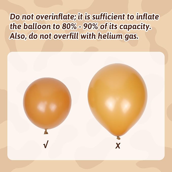 Brown Western Balloons, Brown Nude Gold Confetti Cow Print Latex
