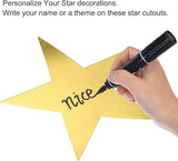 MECCANIXITY 36Pcs Laser Gold Stars Cutouts Double Printed Paper Stars