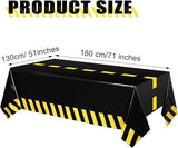 3 Pcs Construction Birthday Party Tablecloth 51 x 71 Inch Road Table