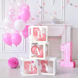 Baby Boxes with Letters for Baby Shower Gender Reveal Decorations