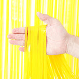 Voircoloria 3 Pack 3.3 x 8.2 ft Pastel Yellow Foil Fringe Backdrop