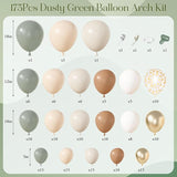 Amandir 173Pcs Dusty Green Nude Balloon Arch Garland Kit, Blush Cream