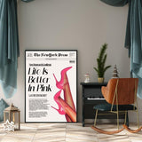 Newspapers Wall art Trendy Retro Bar Cart Decor Feminist Wall Art New