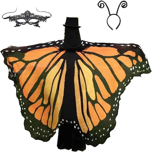 Halloween Butterfly Wings Costume for Womens Moth Wings Butterfly