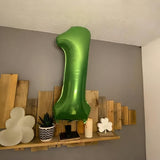 40'' Green Number 7 Balloons, Giant Self Inflating Foil Number