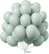 PartyWoo Dusty Green Balloons 50pcs 12 Inch Sage Olive Eucalyptus