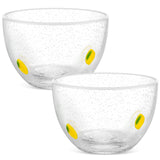 Potchen 2 Pcs Lemon Glass Fruit Bowl, 14oz Clear Glass Citrus Candy