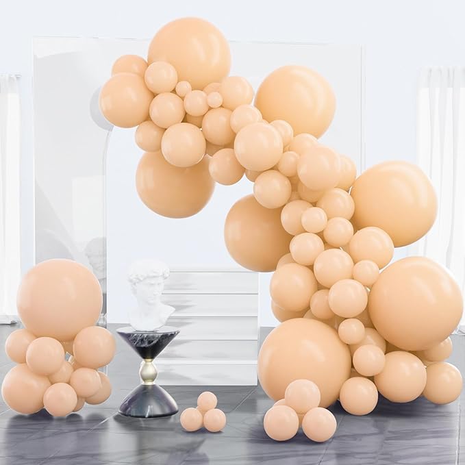 PartyWoo Nude Balloons 100 pcs Different Sizes Pack of 18 12 10 5