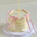 Gyufise 30Pcs Bowknot Cake Toppers Bow Cake Decorations Picks Baby