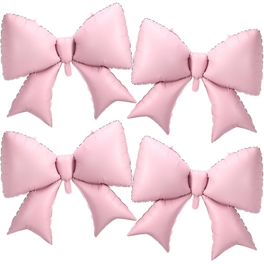Simgoing 4 Pcs 39 Inch Jumbo Pink Bow Balloons Giant Bow Balloons