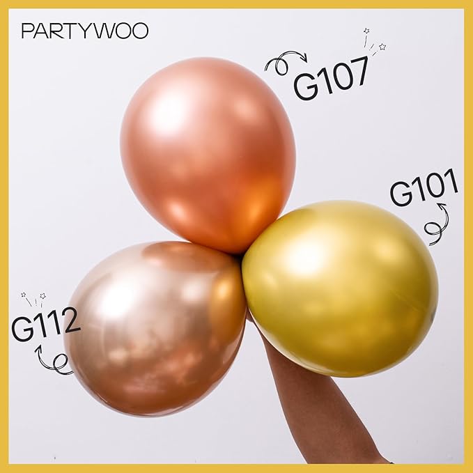 PartyWoo Black and Glod Balloons 140pcs Different Sizes of 18 12 10 5