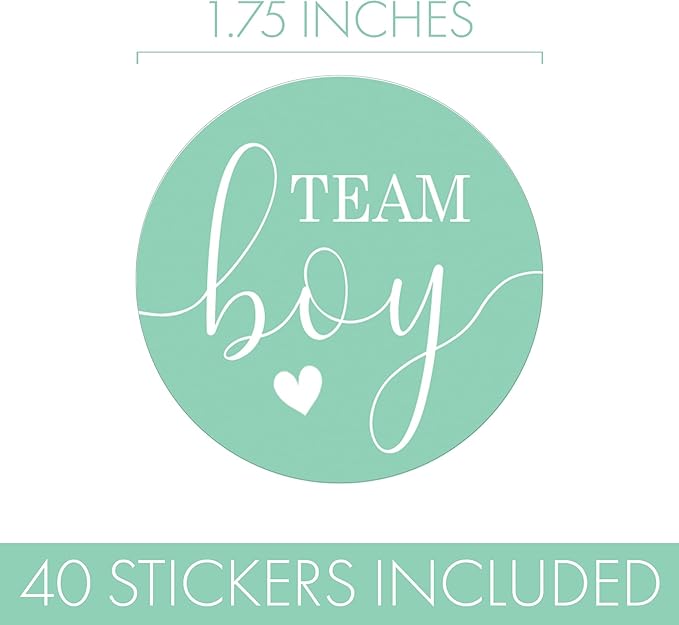Mint or Peach Gender Reveal Party Team Boy or Team Girl Stickers