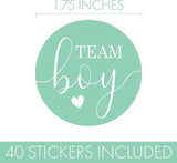 Mint or Peach Gender Reveal Party Team Boy or Team Girl Stickers
