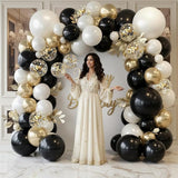Black and Gold Balloon Arch Garland Kit 150pcs 2026 New Year's,