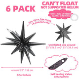 4D 14 Point One-Piece Star Cone Balloon Metallic Spike Explosion Star