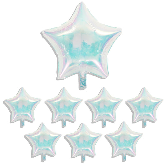 KatchOn, Transparent Iridescent Star Balloons - Big 19 Inch, Pack of 8