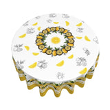 elezan Lemon Round Tablecloth 70 inch, Yellow Citrus Fruit Summer
