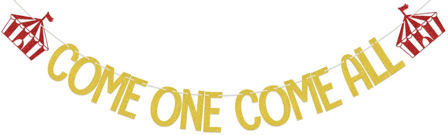 Come One Come All Banner, Circus 1st Birthday Party Decorations