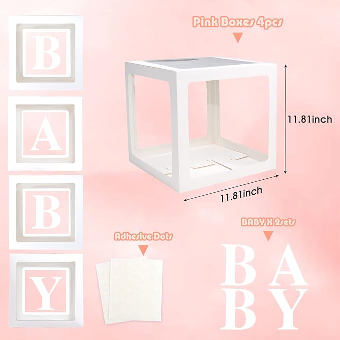 Baby Boxes with Letters for Baby Shower Gender Reveal Decorations