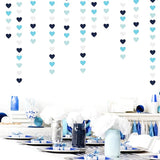 Light-Navy Blue White Party-Decorations Heart-Garland - 52ft Bridal