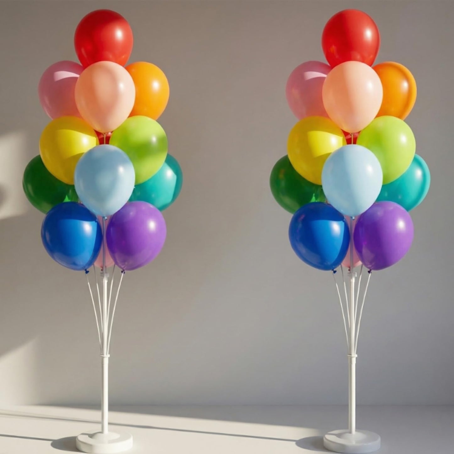 Tosuced Balloon Column Stand Kit,2 Sets of Assorted Rainbow Ballo 13-c