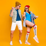 Bibalabili Funny Socks I Love Cocktails Knee Tube Party Stockings Gag