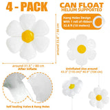 4D Floatable White Daisy Balloons White Flower Balloons Fairy Floral