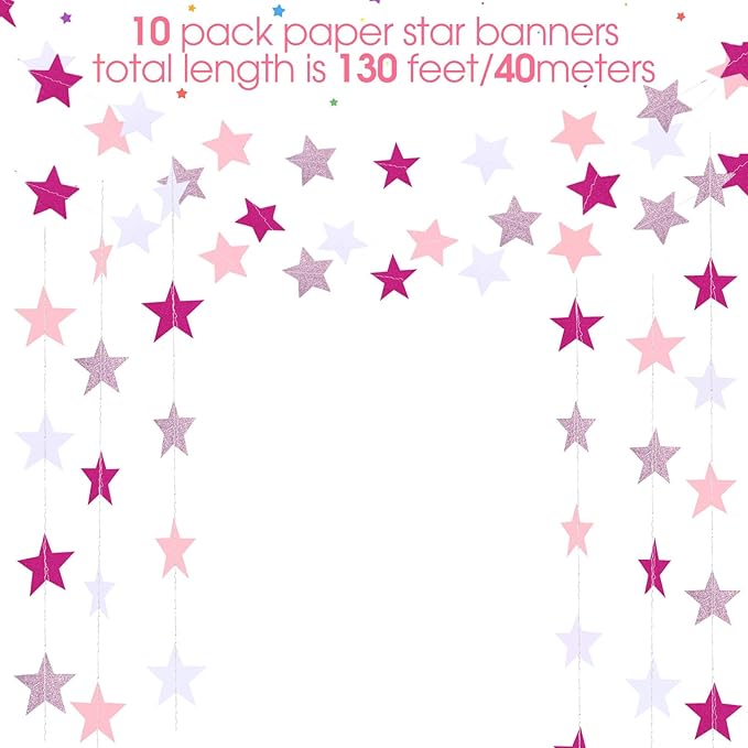 Patelai Glitter Star Garland Banner 2026 Graduation Decor 130 Feet #25