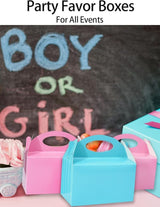 Pink and Blue Happyhiram Party Favor Boxes 12 Pcs for Gender Reveal