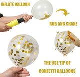 62pcs Gold Navy Blue Balloons Kit - 12 Inches Gold Blue Party