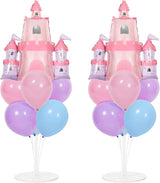 Princess Party Balloons Stand Kit 2 Sets with 2 Princess Castle Foil