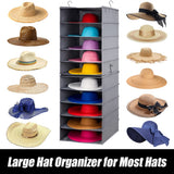LADYBRO Large Hat Storage for Closet Hanging Organizer for Wide Brim