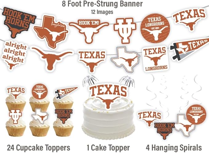 University of Texas Party Supplies for Football, Birthday Gift,