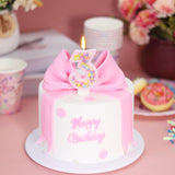 Birthday Candles for Girls - Number 3 Candle, Colorful Macaron