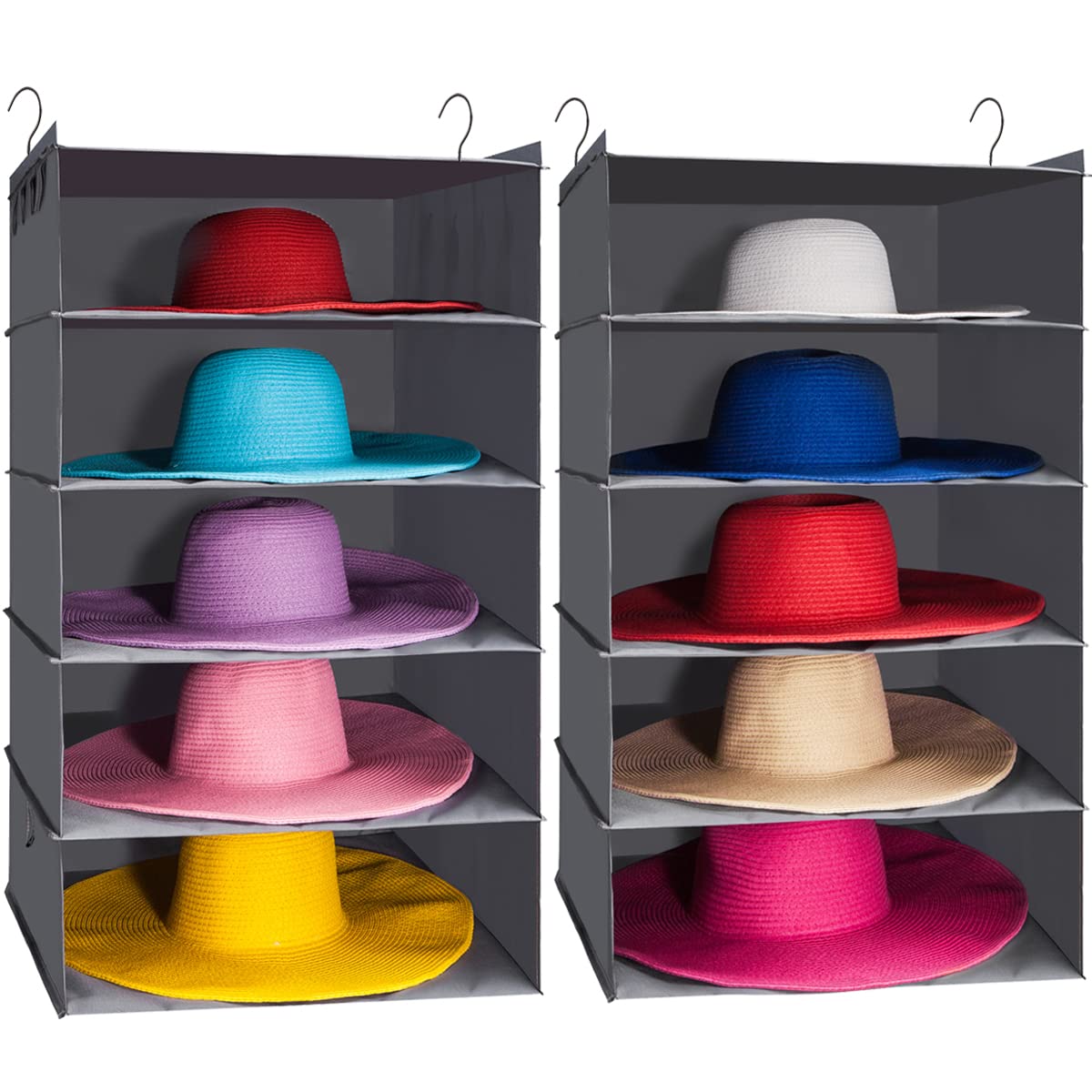 LADYBRO Large Hat Storage for Closet Hanging Organizer for Wide Brim
