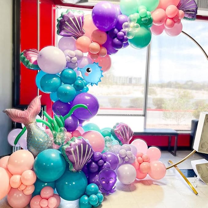 Mermaid Balloon Garland Kit 125pcs Under The Sea Balloons Mermaid