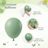 Sage green Balloons, 60pcs 12inch Sage green Sand White Metallic Gold