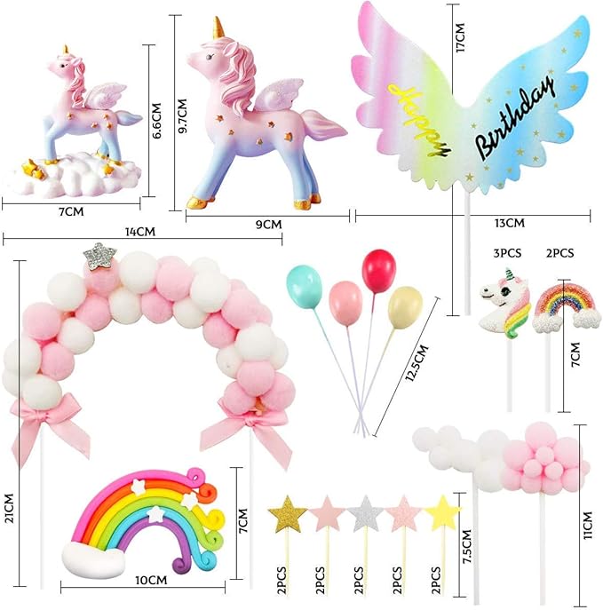 Unicorn Cake Topper Magic Unicorns Sculpture Pink Hairball Arch