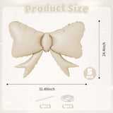 5pcs White Bow Balloon, Cream White Bows Balloons, Ivory Giant Bow