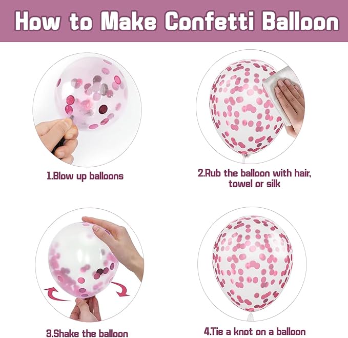 Zesliwy Pink Balloon Hot Pink Balloons Set, 50pcs 12inch Pastel Light