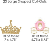 Big Dot of Happiness Little Princess Crown Pink and Gold