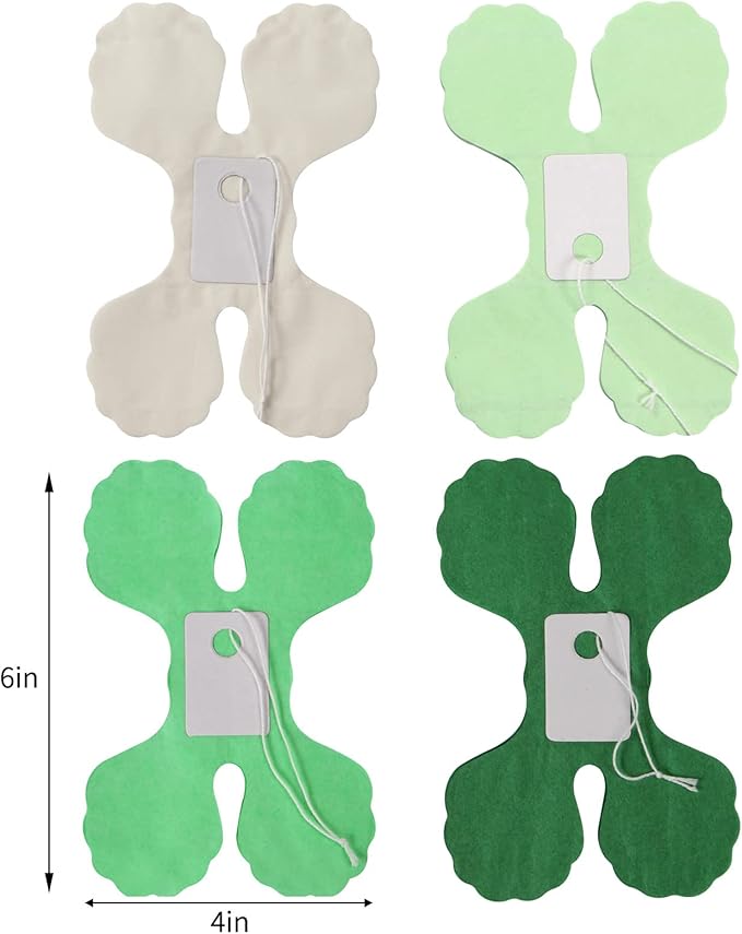 Green-White Party Decorations Streamers Garland - 157Ft Four-Leaf