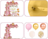 Baby Girl 1st Birthday Decorations Supplies Balloon Boxes Pink Gold
