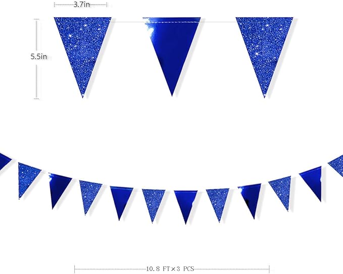 30 Ft Royal Blue Party Decorations Navy Blue Metallic Glitter Paper
